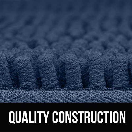 KANGAROO Bathroom Rugs, Chenille Soft Absorbent Bath Rug, Shaggy Shower Mat, Quick Dry Machine Wash Bathmat, Plush Carpet Mats for Tub, Bathtub and Room Home Decor Accessories, 36x24, Navy Blue - Image 4