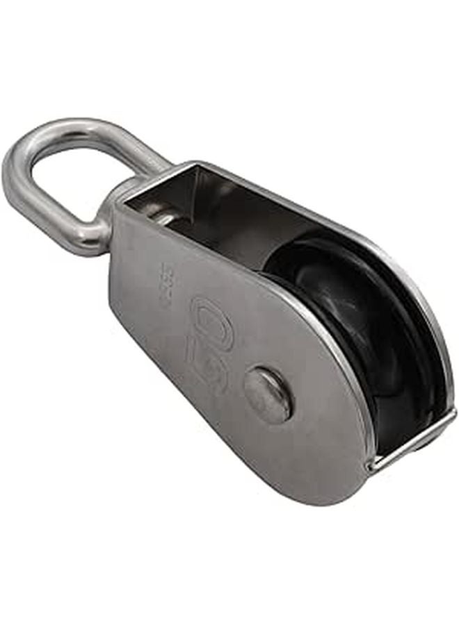 M50 Single Pulley Block 304 Stainless Steel Heavy Duty Lifting Hardware Wire Rope Towing Wheel - Image 1