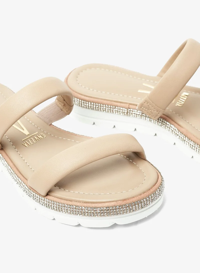 VIZZANO Beige Flat Sandals for Women – Stylish Ladies Flat Sandals & Comfortable Flat Slippers for Women | Best Price UAE