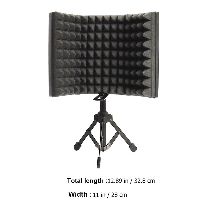 Microphone Shield with Tabletop Tripod, Portable Folding Design for Studio Recording - Image 2