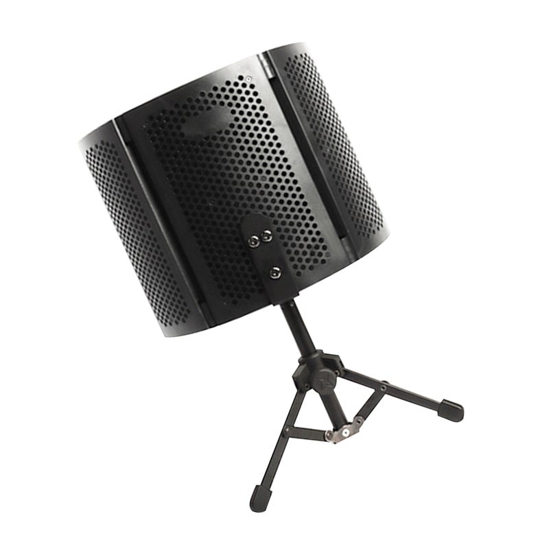 Microphone Shield with Tabletop Tripod, Portable Folding Design for Studio Recording - Image 4