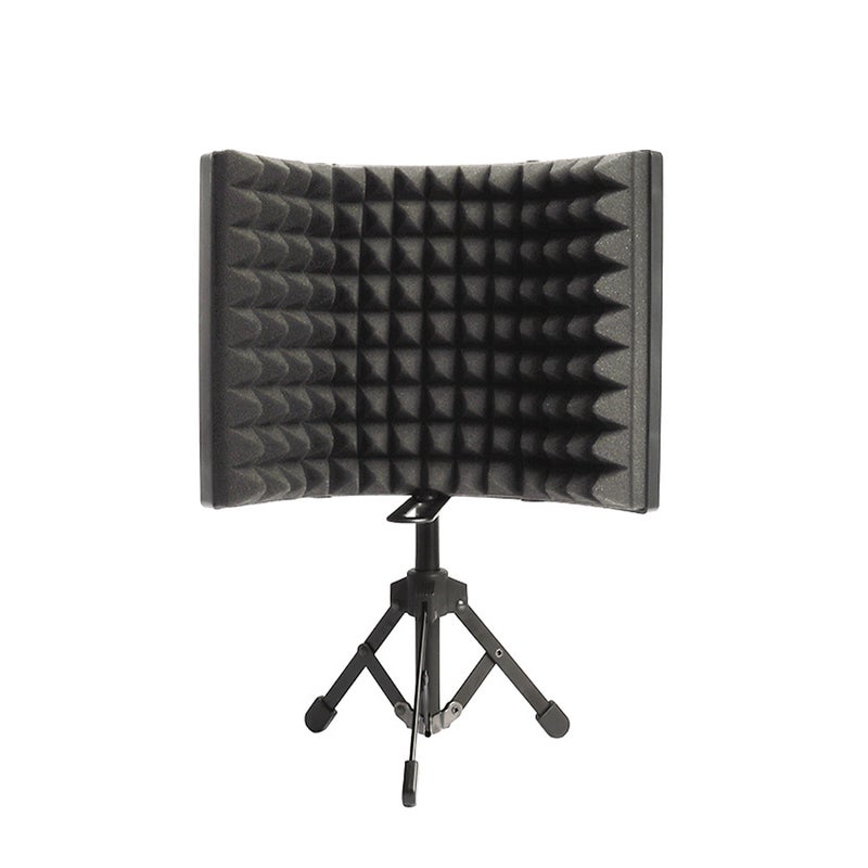 Microphone Shield with Tabletop Tripod, Portable Folding Design for Studio Recording - Image 1