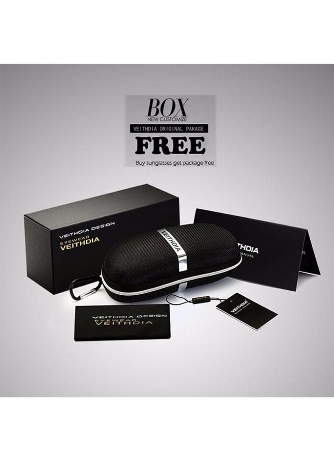 Veithdia نظارات شمسية مستطيلة مستقطبة بتصميم مصمم باللون الأسود - Image 3