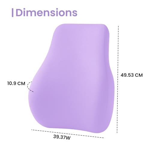 Sleepsia Back Support for Office Chair with 1 Year Warranty Lumbar Support Pillow for Office Chair for Back Pain, Car Seat, Memory Foam (Lavender Lumbar Back Support (Memory Foam)) - Image 2