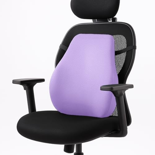 Sleepsia Back Support for Office Chair with 1 Year Warranty Lumbar Support Pillow for Office Chair for Back Pain, Car Seat, Memory Foam (Lavender Lumbar Back Support (Memory Foam)) - Image 1