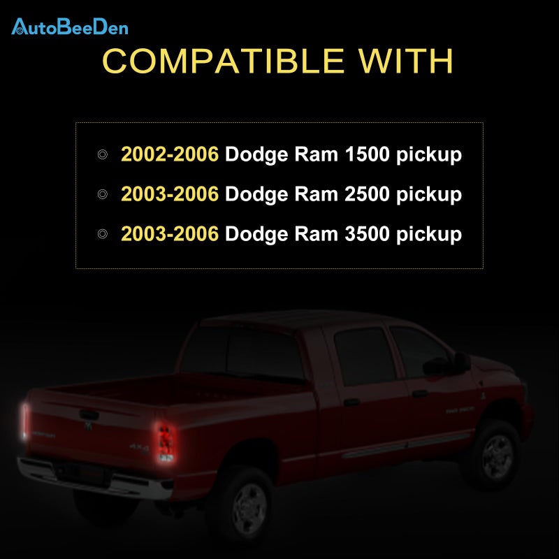 AutoBeeDen لوحة موصل ضوء الذيل AutoBeeDen متوافقة مع دودج رام 1500 بيك أب 2002-2006، دودج رام 2500/3500 بيك أب 2003-2006، لوحة دائرة، بدون لمبات، يسار=يمين - Image 2