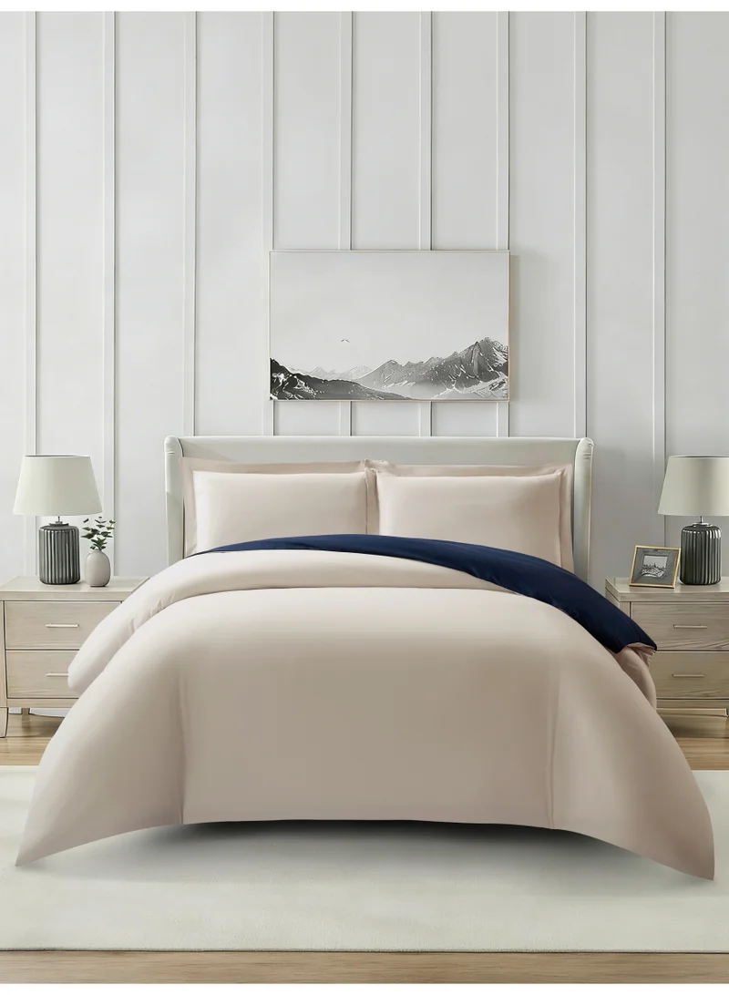 Solid Duvet Cover Set, Fits 150 × 200 cm Bed, Queen Size 4-Piece Set, Brushed Microfiber Without Filler