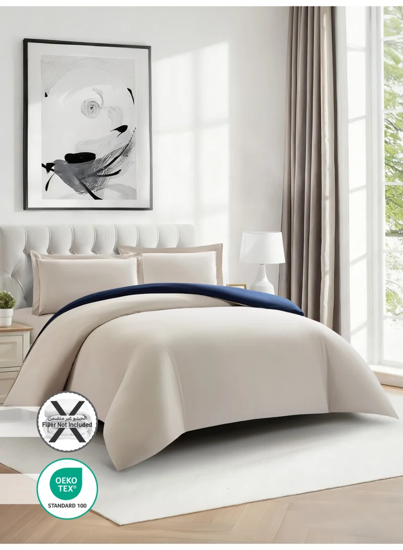 Donetella QUEEN (150x200 cm) Solid Duvet Cover Set, Fits 150 × 200 cm Bed, Queen Size 4-Piece Set, Brushed Microfiber Without Filler  | Best Price UAE