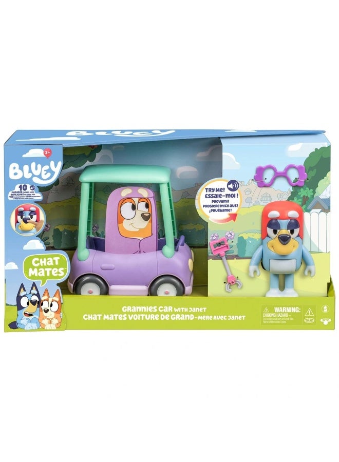 BLUEY سيارة جدات شات ميتس مع مجموعة جانيت (14 سم) - Image 1