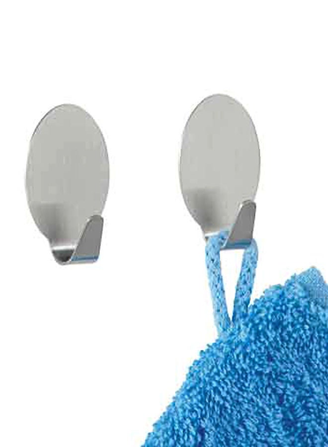 NIBEMINENT 2-Piece Maxi Wall Hook Set Silver