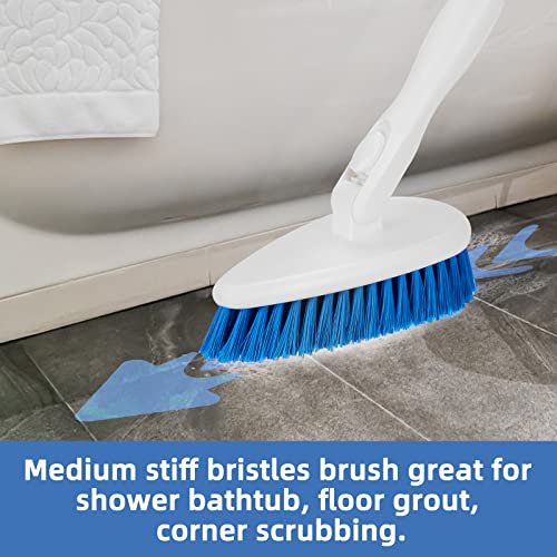 Qaestfy Shower Bathtub Tub and Tile Scrubber Brush with 51'' Adjustable Long Handle Cleaning Brushes Lock in Place Scrub Brush Head for Bathroom Wall Floor Scrubbing Model QAE008 - Image 4