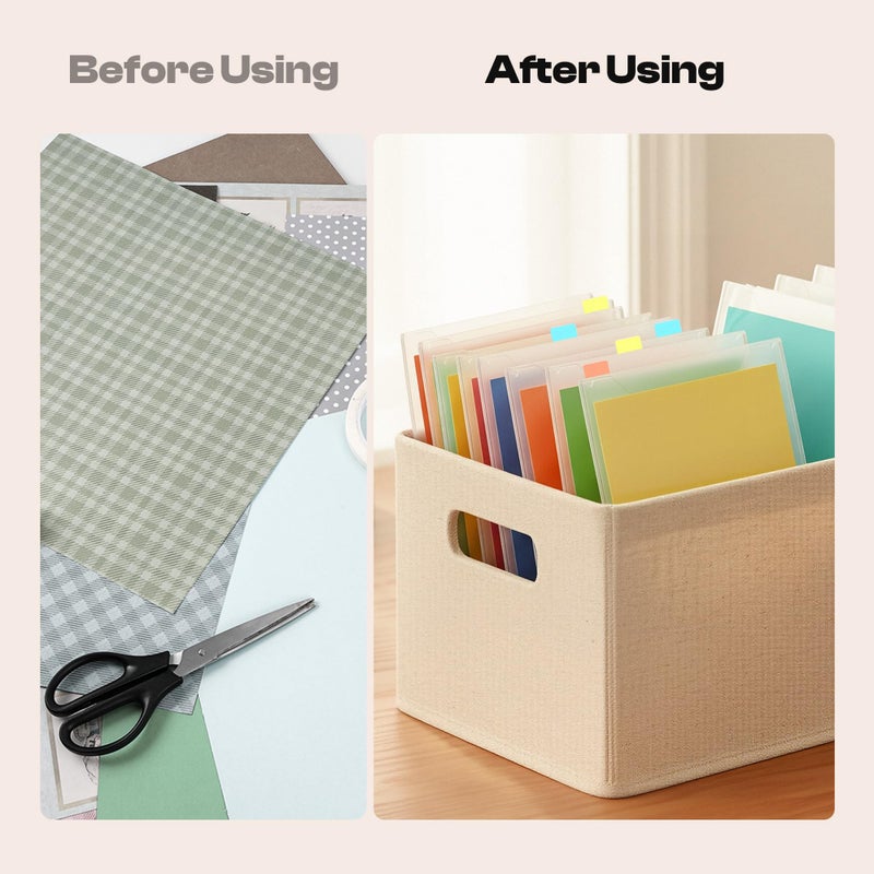 Caydo 12 PCS Paper Organizer,8.5 x 11 Paper Storage, Plastic Folders with 18 PCS Sticky Index Tabs, Organizer Holds Printer, Photo, Cardstock, Scrapbooking - Image 5