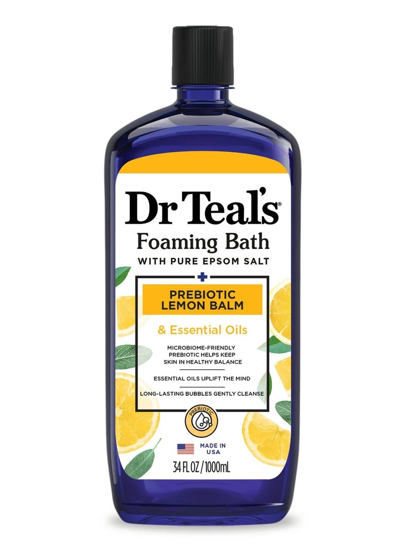 Dr Teal's Dr.Teal's Foaming Bath with Pure Epsom Salt Prebiotic Lemon Balm 1000ML  - Image 1
