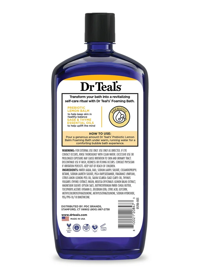 Dr Teal's Dr.Teal's Foaming Bath with Pure Epsom Salt Prebiotic Lemon Balm 1000ML