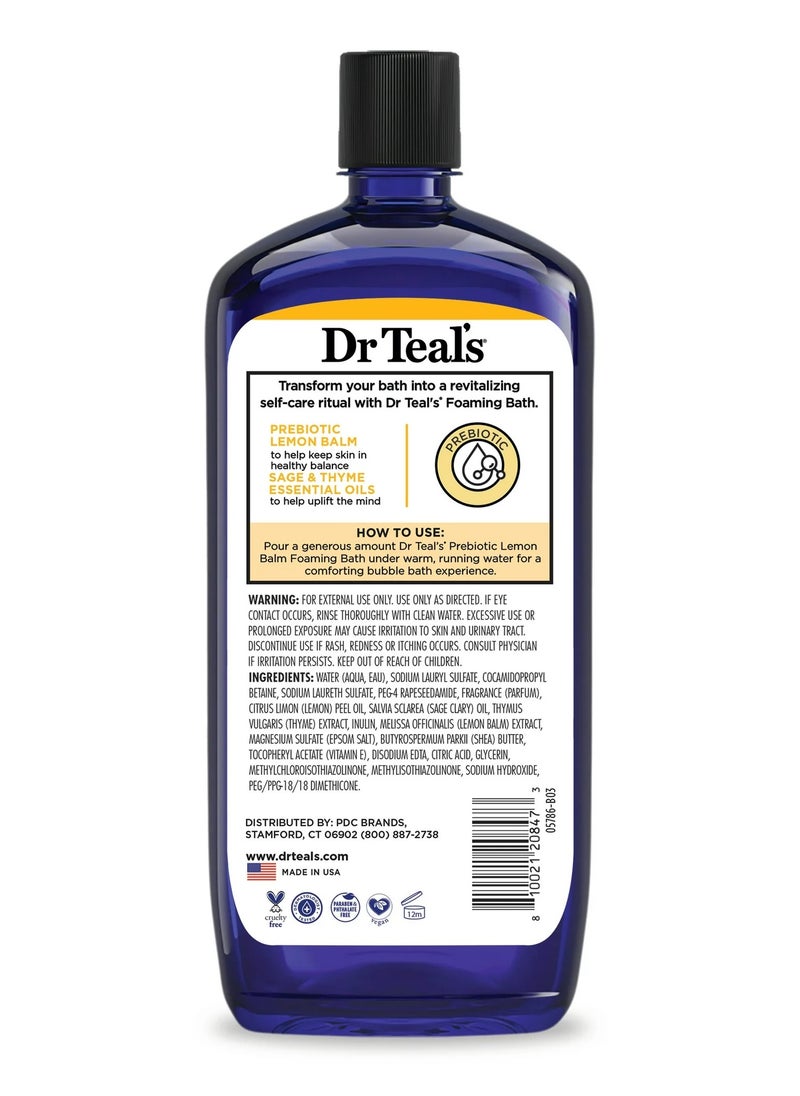Dr Teal's Dr.Teal's Foaming Bath with Pure Epsom Salt Prebiotic Lemon Balm 1000ML  - Image 2