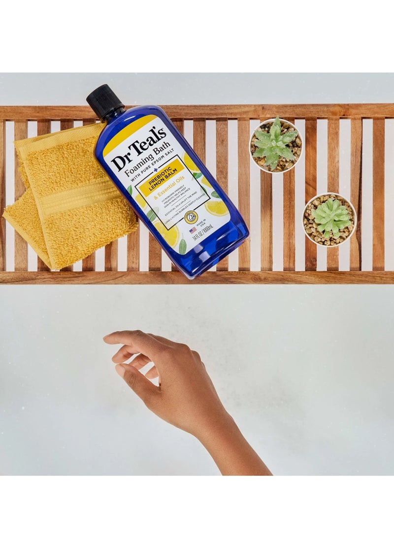 Dr.Teal's Foaming Bath with Pure Epsom Salt Prebiotic Lemon Balm 1000ML