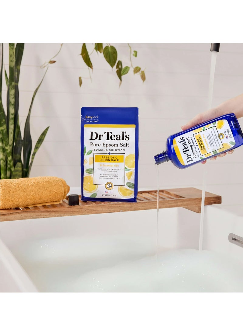 Dr.Teal's Foaming Bath with Pure Epsom Salt Prebiotic Lemon Balm 1000ML
