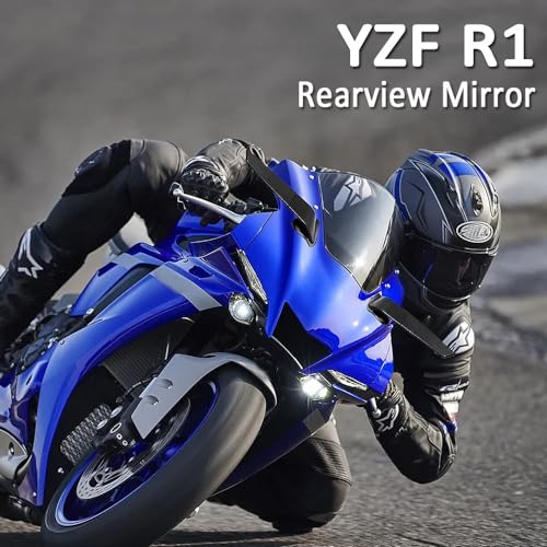 WALIPILUSI Motorcycle Adjustable Wind Wing Side Mirrors Compatible with YAMAHA YZF R1 (2020-2024) Motorcycle Accessories Rotating Rearview Mirrors Winglet Mirrors - Image 4