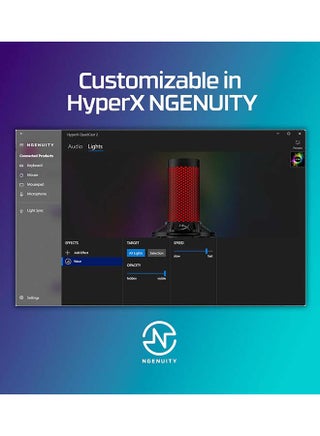 QuadCast 2 USB Microphone, Hi-Res Studio-Quality Recording, Intuitive On-Board Controls, Removable Shock Mount, Tap-to-Mute Sensor, LED Lighting - Frost - view 3