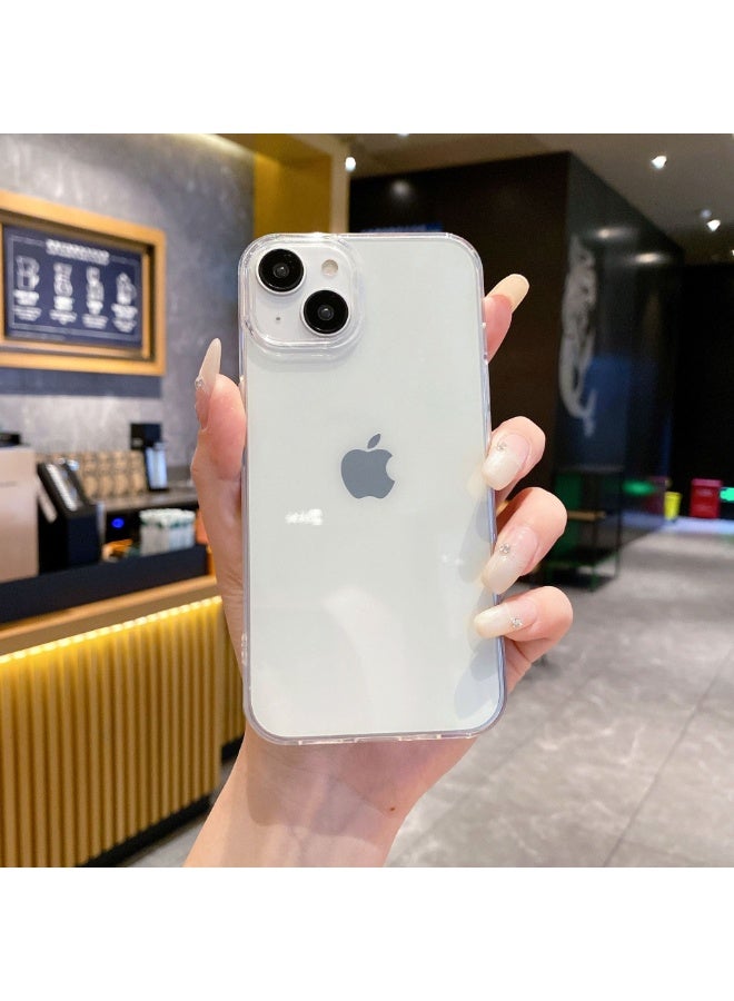 NIBEMINENT Transparent Candy Color Protective TPU Case Cover For iPhone 15 Plus, Transparent