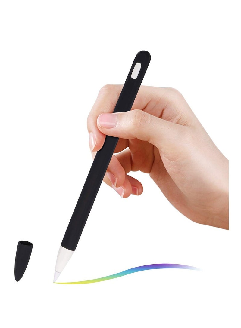 حافظة سيليكون ناعمة مزدوجة لجهاز Apple Pencil الجيل الثاني - غلاف واقي وحامل ومقبض وغطاء قلم ملحقات متوافق مع Apple Pencil الجيل الثاني iPad Pro 12.9 بوصة - Image 1