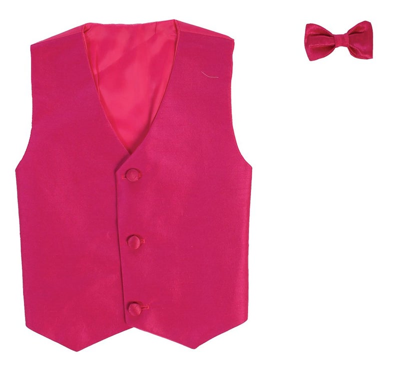 Lito Vest and Clip On Baby Boy Bowtie set - FUCHSIA - S/M (0-12 Months) - Image 5