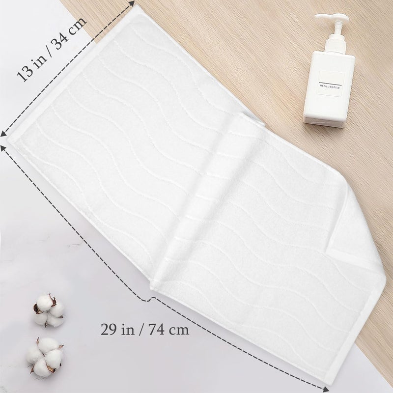 Jacquotha White Hand Towels for Bathroom Wavy Jacquard - 2 Piece Luxury Spa Hotel Hand Towel, Quick Dry Absorbent Face Towels, 13x29 Inches - Image 5