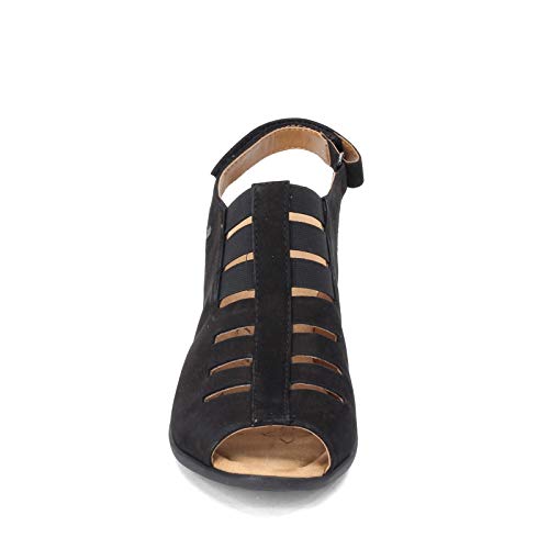 Comfortiva Women's Faye Shoes Heeled Sandal, Black Otago Nubuck, 9.5 Narrow - Image 3
