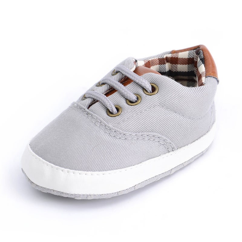 Spring Autumn Solid Casual Baby Canvas Sneakers Light gray