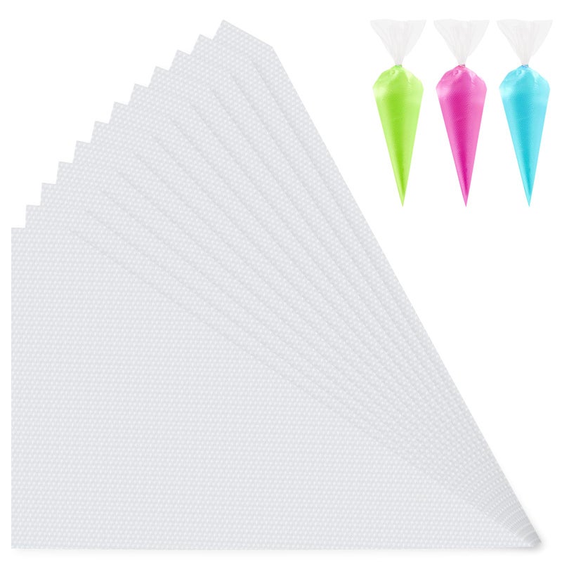 Engorgio 100 Pcs Disposable Piping Bags 10inch Anti Burst Pastry Bags Pastry Bag Pastry Crimpers Icing Piping Bags for Frosting Ideal for Cake Macarons Dessert Decorations Cookies Baking Cupcakes (Clear) - Image 1