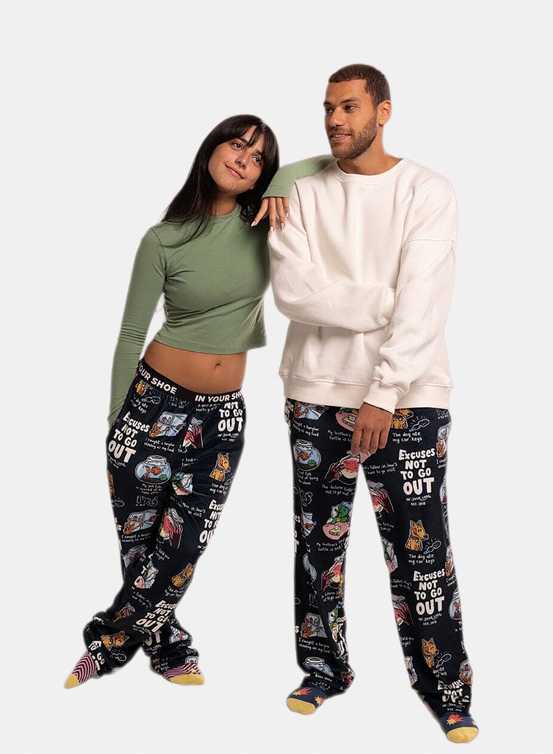 In Your Shoe White Don't Go Out Fluffy Pyjama Pants - Image 5