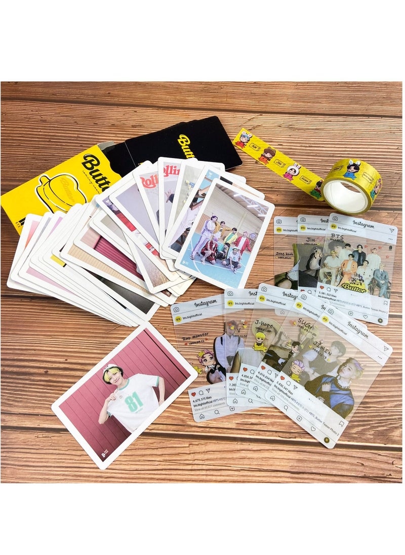 Generic Bts New Album Butter Gift Box Set With Lomo Cards Acrylic Stand Hand Account Tape Lanyard Stickers Photo Card  - Image 3