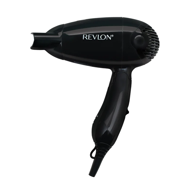 Revlon  Travel Hair Dryer, Foldable Design for Easy Storage, Compact and Light Weight, Worldwide Voltage, 1200 Watts, 2 Heat Speed Settings, Black – RVDR5305ARB1 for Women | Best Price UAE