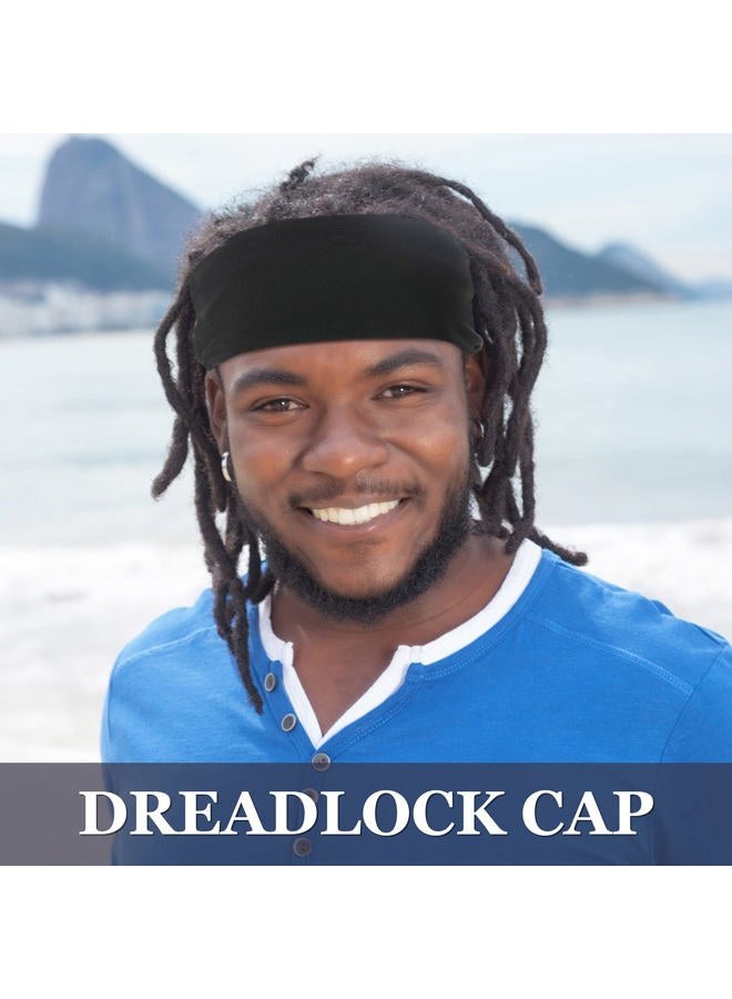 Foaincore 3 Pieces Satin Lined Dread Loc Cap Long Braid Cap Elastic Dreadlock Tube Sock for Full Cover Hair Stocking Night Sleep Bonnet (Gray, Blue, Black) - Image 2