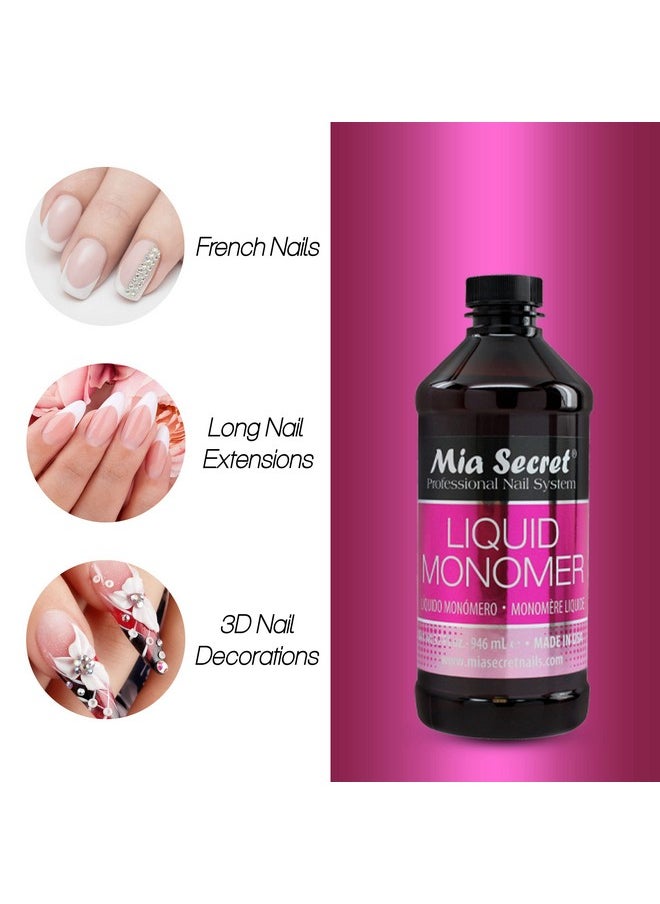MIA SECRET 32 oz Mia Secret Liquid Monomer - Professional Acrylic Nail Liquid for Acrylic Powder - EMA monomer acrylic nail liquid  - Image 3