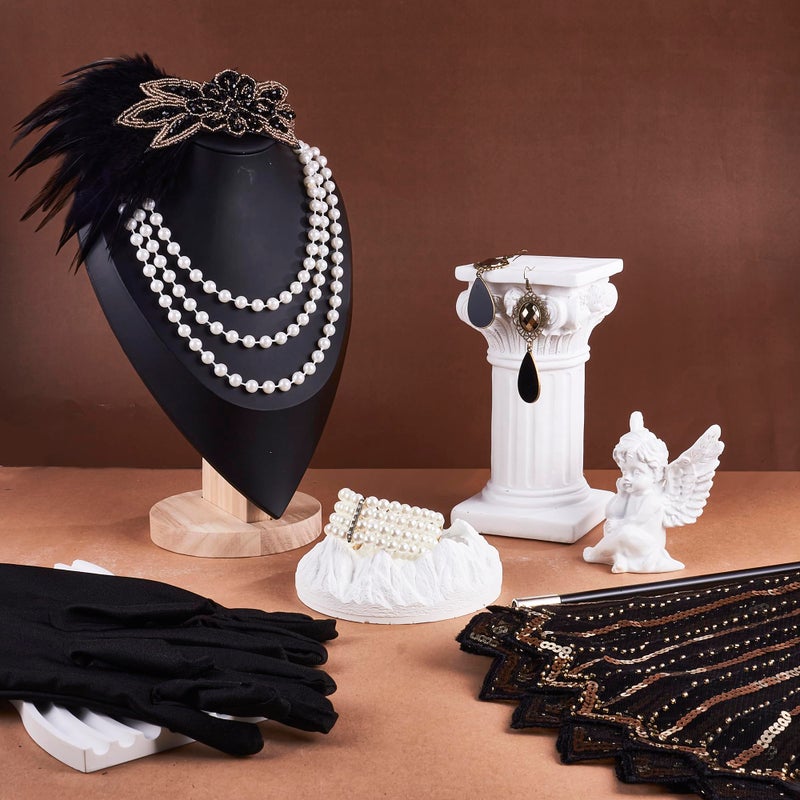 RIOSO 1920s Flapper Gatsby Accessories Set for Women Roaring 20s 20's Costume Black - Image 4