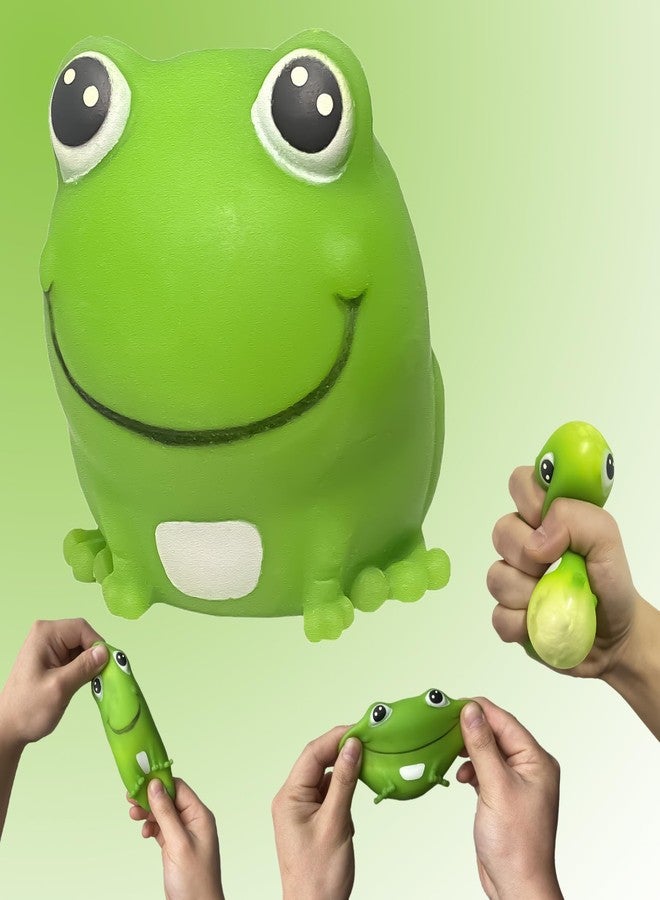 AiSiXin Frog Stress Balls Squeeze Toy for Anxiety Relief, Frog Squishy Sensory Toys for Adults and Kids, Stretch and Squeeze Cute Animal Stress Balls, Dough Ball Frog Toys for Party Favors - Image 3