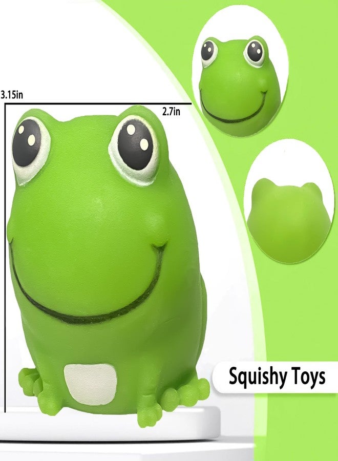 AiSiXin Frog Stress Balls Squeeze Toy for Anxiety Relief, Frog Squishy Sensory Toys for Adults and Kids, Stretch and Squeeze Cute Animal Stress Balls, Dough Ball Frog Toys for Party Favors - Image 2