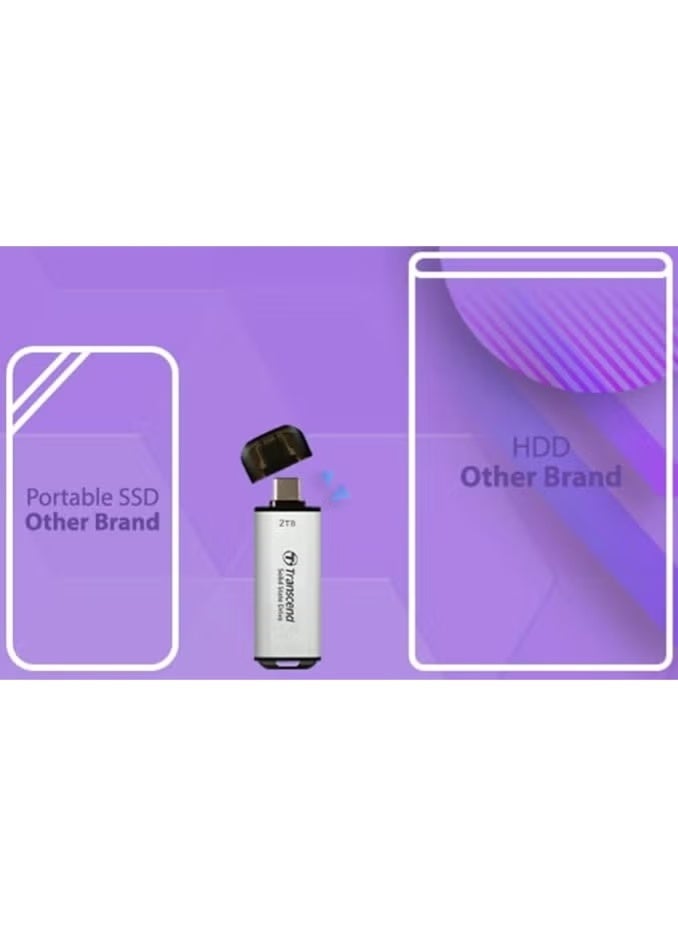 ترانسيند 11 Transcend New ESD300S 1TB External Portable SSD - Up to 1,050 MB/s, Compatible with Type-C Laptops, MacBook M1/M2/M3/M4, iPhone 16 Pro Max, Samsung & Microsoft Surface - Image 5
