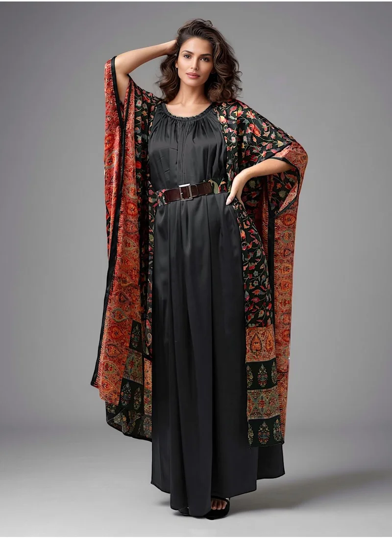 إكستاسي Printed Cape Dress Set