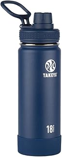 Takeya Actives Insulated Stainless Steel Water Bottle with Spout Lid, 18 oz, Midnight - Image 1