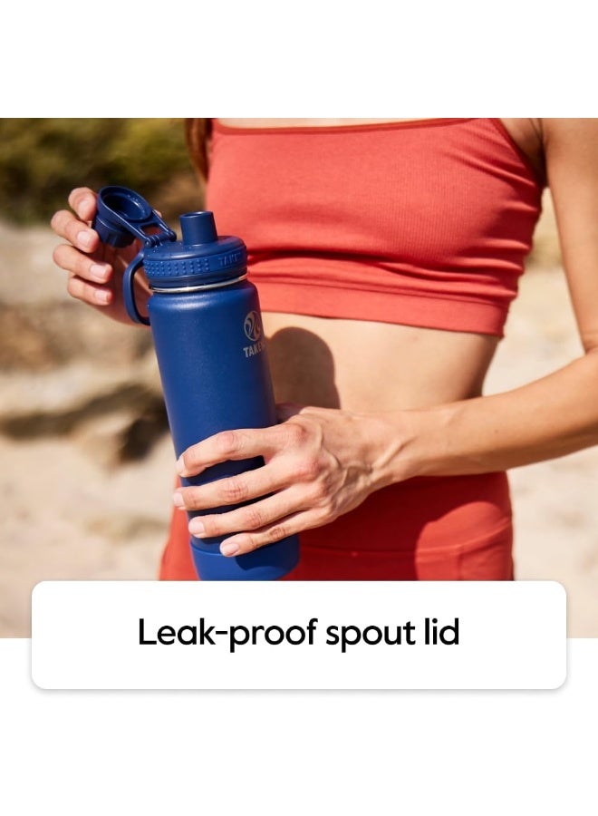 Takeya Actives Insulated Stainless Steel Water Bottle with Spout Lid, 18 oz, Midnight - Image 4