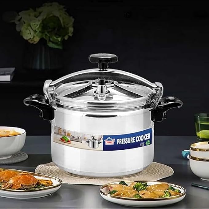 ريحني طنجرة ضغط تيمي من الألومنيوم سعة 7 لتر، قطر 24 سم، متينة وفعالة، طهي آمن، توزيع سريع للحرارة، مثالية للوجبات العائلية - Image 2