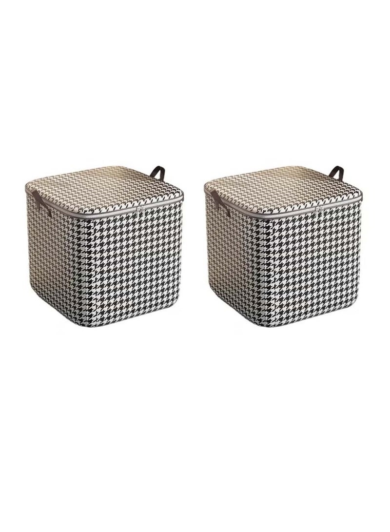 Foldable Fabric Drawer Organizer for Clothing Storage  Pack of 2 Black & White 50x50x40 cm  - Image 1