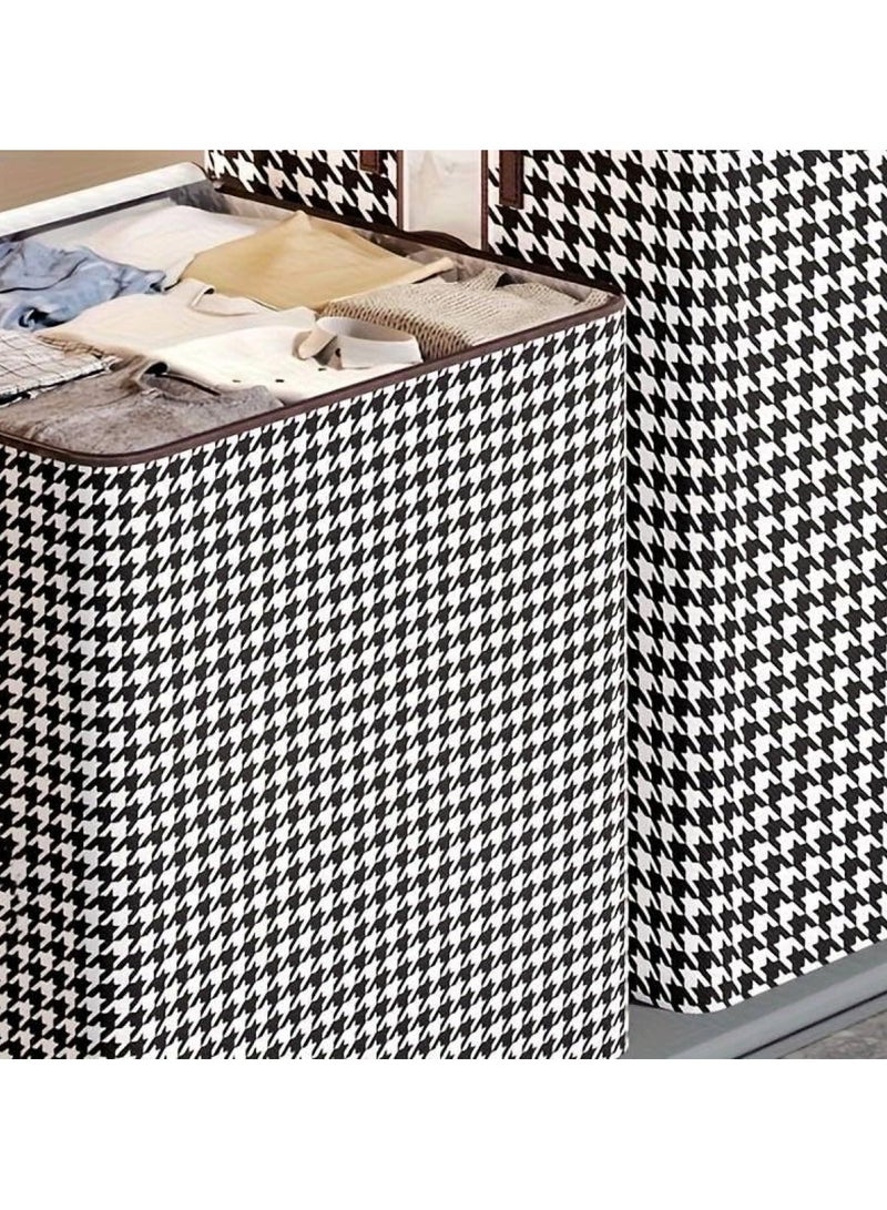 Foldable Fabric Drawer Organizer for Clothing Storage  Pack of 2 Black & White 50x50x40 cm  - Image 4