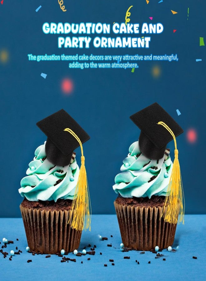 PRETYZOOM 10pcs Mini Graduation Cap with Tassel, Small Graduation Hats for Wine Bottle Topper, Grad Cake Decoration, DIY Hairpin - Image 4