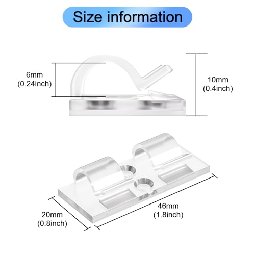 XHF 30PCS Clear Hooks for Outdoor String Lights Clips, Heavy Duty Adhesive with Holes and Screws, for Hanging Christmas Lighting - Image 2