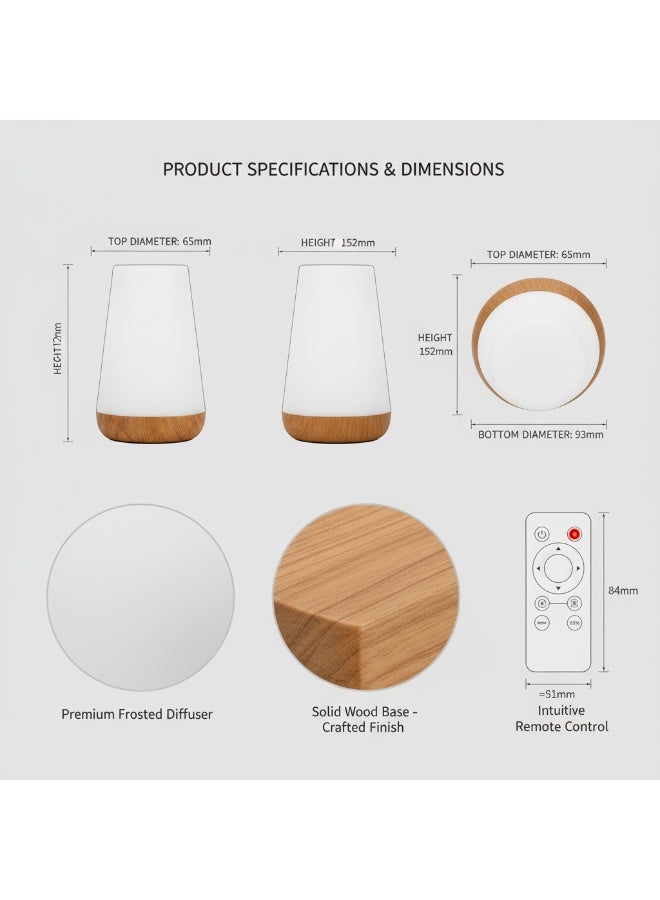 LED Night Light | Bedside Table Light | Suitable for Baby Rooms, Children's Rooms, Bedrooms, Outdoors | Dimmable Eye-Friendly Desk Lamp | With Color-Changing Touch Sensor | Remote Control and USB Charging Function - Image 5