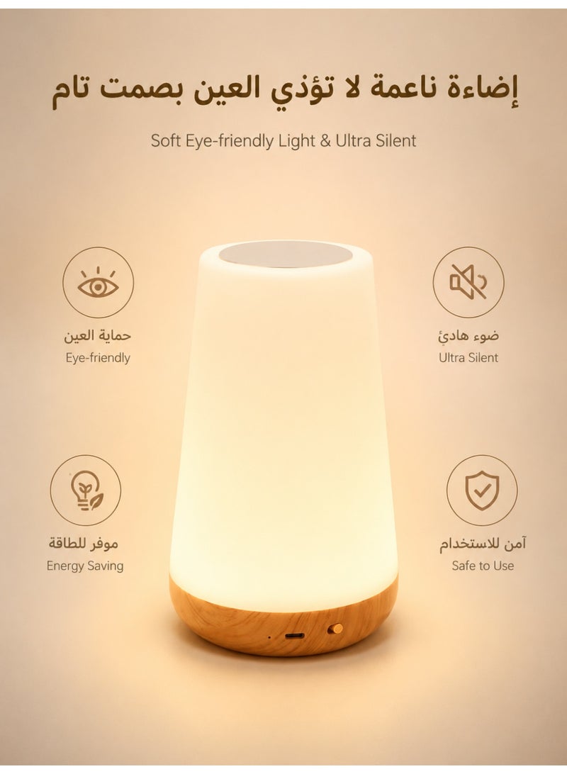 LED Night Light | Bedside Table Light | Suitable for Baby Rooms, Children's Rooms, Bedrooms, Outdoors | Dimmable Eye-Friendly Desk Lamp | With Color-Changing Touch Sensor | Remote Control and USB Charging Function - Image 5