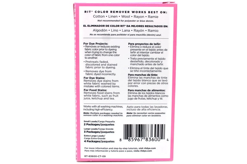 Rit Dye Laundry Treatment Color Remover Powder, 2 oz, 3-Pack - Image 3